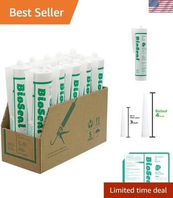 Silicone Sealant Waterproof Caulk Kitchen Bathroom 10 Pack White 10.1Oz
