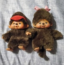 Vintage Monchhichi Boy And Girl plush 1974