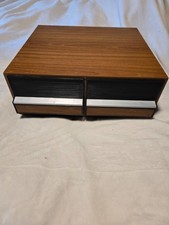 Vintage 80s VHS Tape Holder 2 Drawer Wood Grain Storage Organizer HOLDS 24