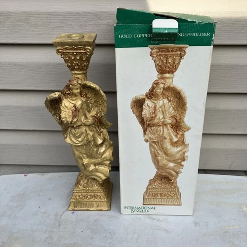 International Bazaar Gold/Copper Color Christmas Angel Candle Holder B5 - product listing photo