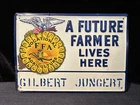 Vintage 50’s/60’s FFA Future Farmer Lives Here Pressed Tin Metal Sign Farm Ranch