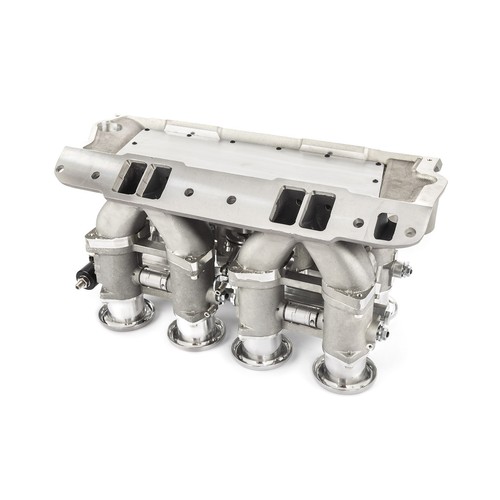 Chevy SBC 350 Downdraft EFI Stack Intake Manifold System Complete Satin - Bild 2 von 5