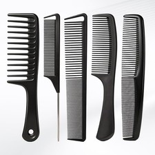 Hair Comb Set Professional Styling Cutting Carbon Fiber Anti Static 5 PCS Men Wo