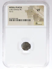 Placia AE12 Greek Mysia Bronze Coin 4th Century BC NGC VF