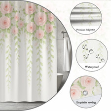 Elegant Pink Rose Shower Curtain - Floral Bathroom Decor