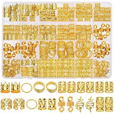 220 Pièces Bijoux Cheveux Dorés - Accessoires de Coiffure avec Tresse, Perles