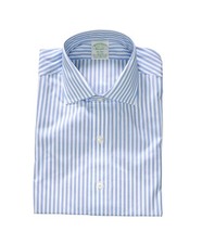 128 BROOKS BROTHERS - Blue Stripe NON-IRON MILANO Shirt - 15.5 - 33