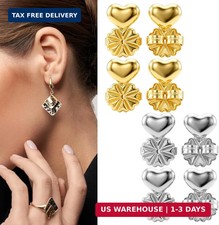 4 Pairs Earring Backs for Droopy Ears, Large Backing Studs Earring Lifter for