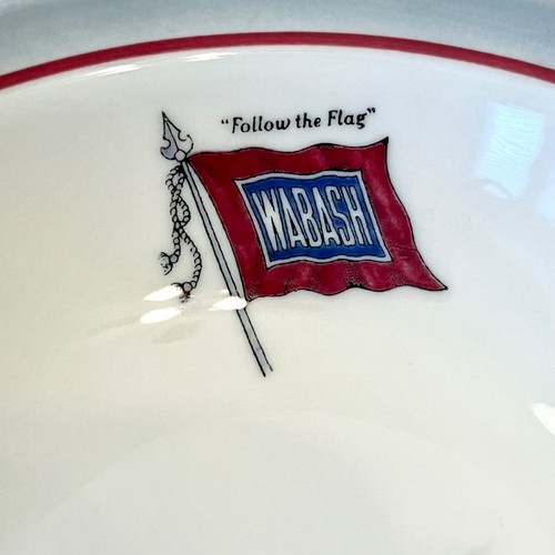 Wabash Railroad Syracuse Dining Car 5" Fruit Bowl Banner Pattern Follow The Flag - Picture 2 of 9