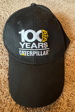 Vintage Caterpillar Hat 100 Years Baseball Cap Black Snapback