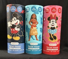 NEUF 3 MOUCHOIRS POUR LE VISAGE SMART CARE DISNEY PRINCESS MICKEY & MINNIE PORTE-GOBELET DE VOITURE