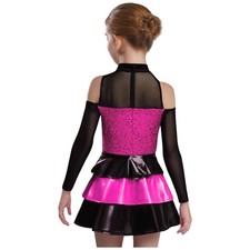 Kids Girls Leotard Costume Dancewear Party Dress Jazz Festival Ballroom Rave