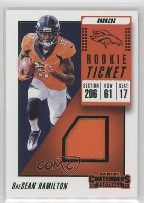 2018 Panini Contenders Rookie Ticket Swatches DaeSean Hamilton #RTS-32 RC 0bi7