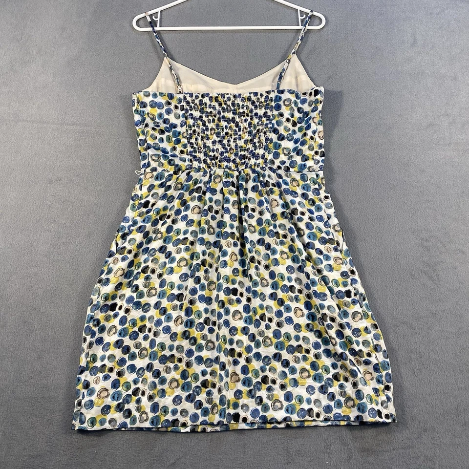 Vestido justo BCBGeneration feminino creme e azul bolinhas, alças ajustáveis, P - Imagem 3 de 4