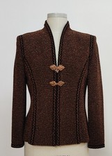 ST. JOHN KNIT jacket design by Marie Gray with beautiful knitted trim on it.