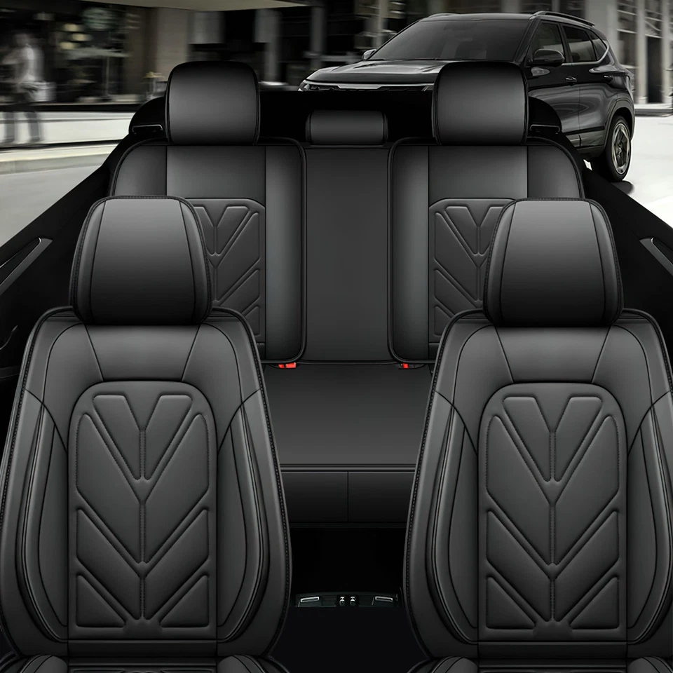 For HONDA Leather Car Seat Covers Protector 5-Seat Front Rear Full Set Cushion Foto 4 de 4