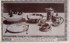 Cornish menu Meal Pie Johnson Brothers Transferware Teapot Photo Postcard H54