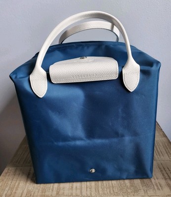 Longchamp x Nendo Large Cube Tote Bag Blue White Double Handles