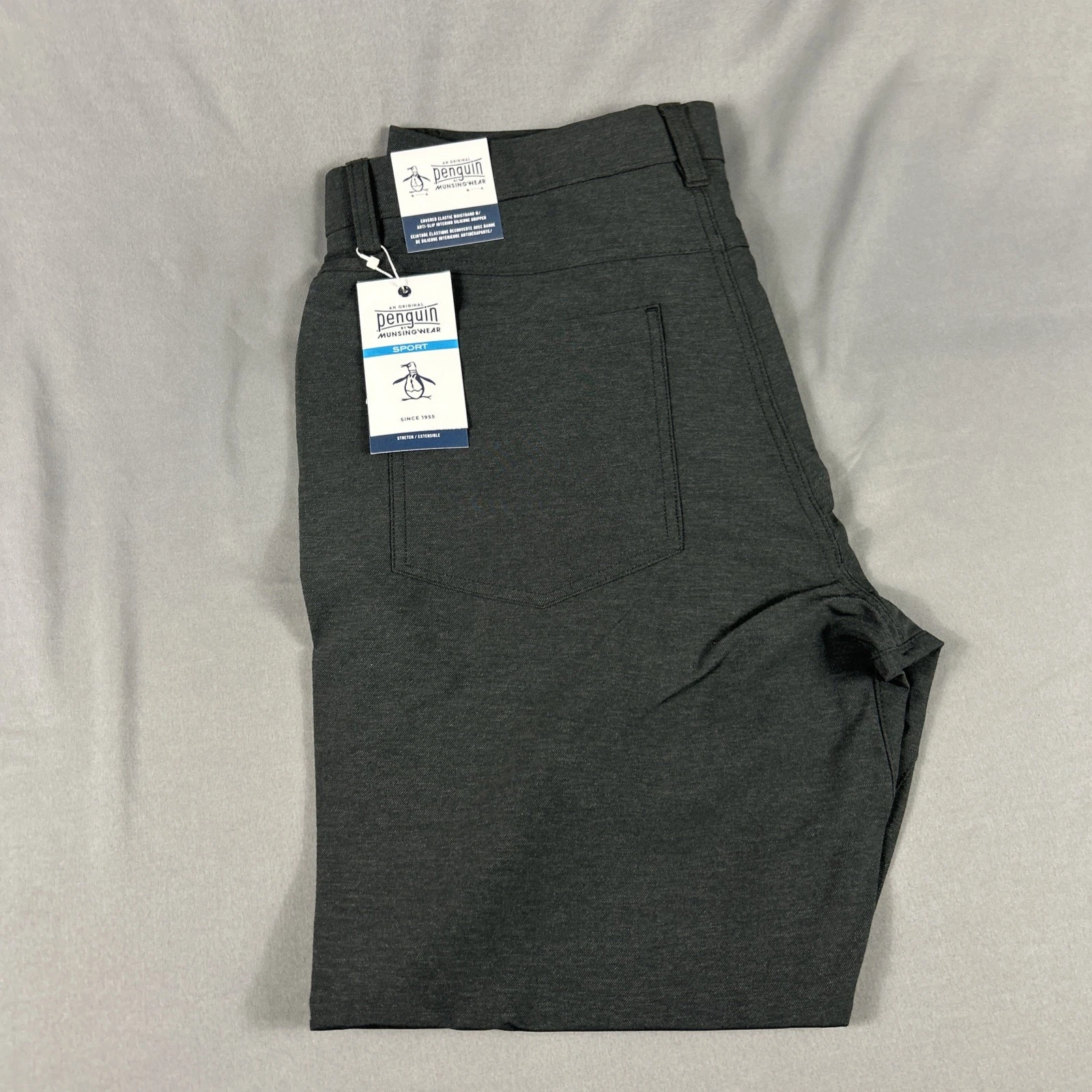 Original Penguin Golf Pants Technical 5 Pocket 36 x 30 Black Polyester MSRP $85