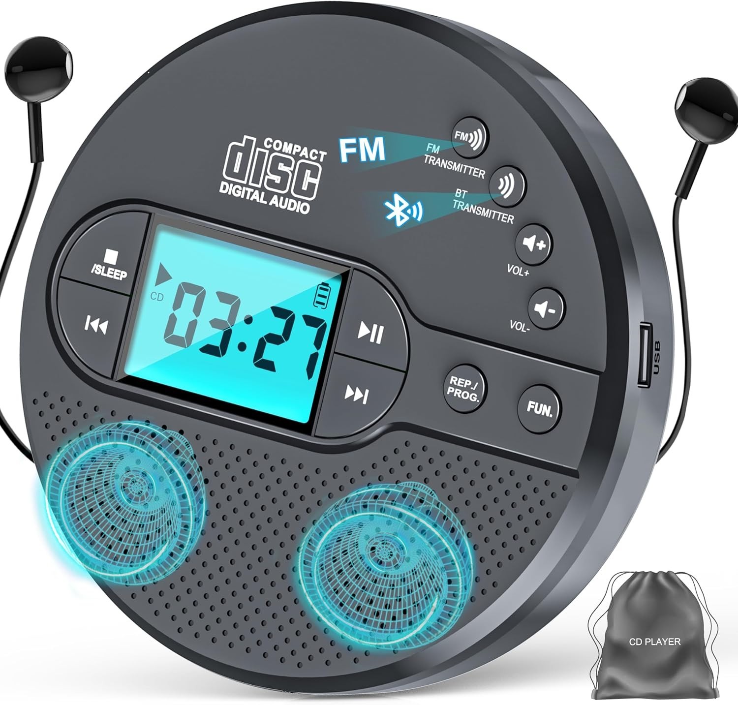 With Bluetooth Rechargeable Discman Cd Player With Fm