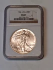 1986 P 1 OZ SILVER AMERICAN EAGLE  NGC MS69