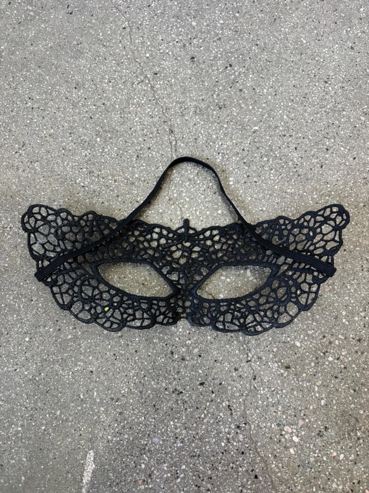 caprichosa máscara recubierta de encaje negro talla única adulto Halloween disfraz accesorio Foto 4 de 4