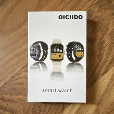 OICIIDO Smart Watch Series 44mm Black Silicone Band Touch Screen 4GB