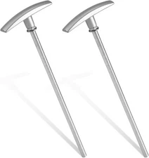 2pcs 9in RV Waste Valve Extension Tube, Sewer Handle M, Silver 