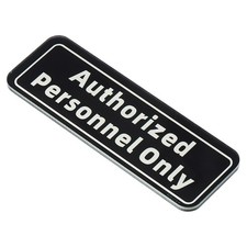 Authorized Personnel Only Sign, Acrylic 6"x2" Sign Mount Holder