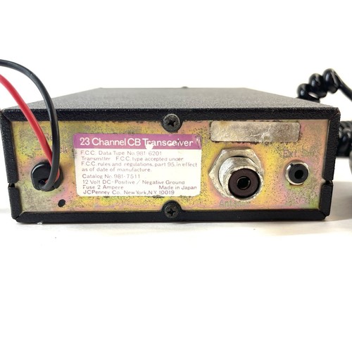 JCPenny CB Radio 23Ch & Dual Fiberglass 3ft Whip Antennas Mounts 1 Cable Vintage - Zdjęcie 10 z 23