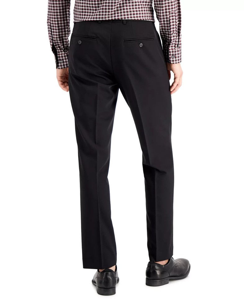 Perry Ellis Portfolio Men's Modern Fit Resolution Pants Black 34 x 32 ...