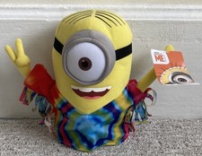 Brand New With Tag 9  Peace Tie Dye Minion Despicable Me Movie Plush Toy Factory