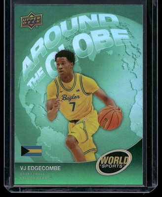 2025 Upper Deck World of Sports #ATG-VE VJ Edgecombe Around the Globe Green