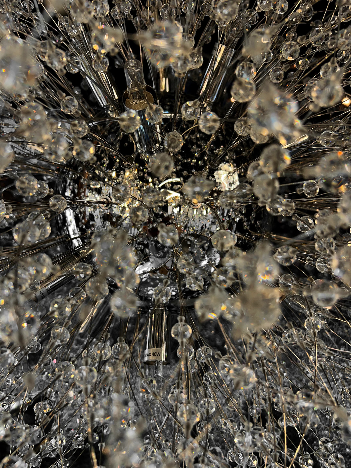 Luxe Starburst Chrome Crystal Chandelier 24"