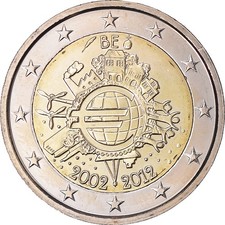 [#1160693] Belgium, 2 Euro, 10 ans de l Euro, 2012, Brussels, AU(55-58), Bi-Meta