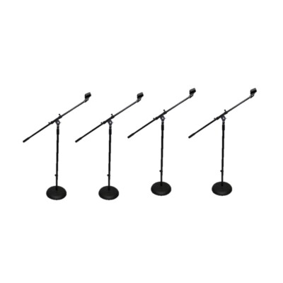 4x Pro X Round Base Microphone Stand W/Booms