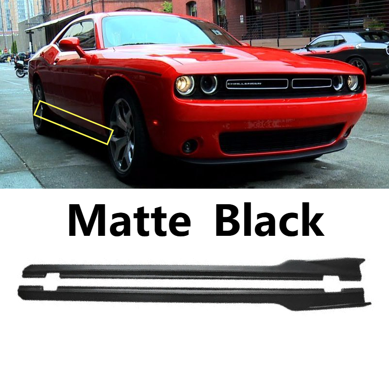Side Skirts Extension Body Kit Matte Black PP For 2015-2023 Dodge Challenger SXT