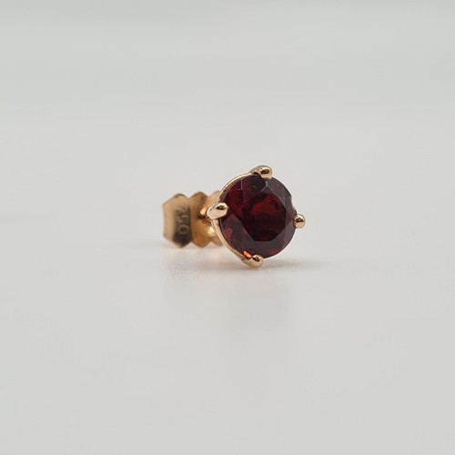 Boucles d'oreilles or rose 18 carats serties de grenat rouge - Picture 2 of 5