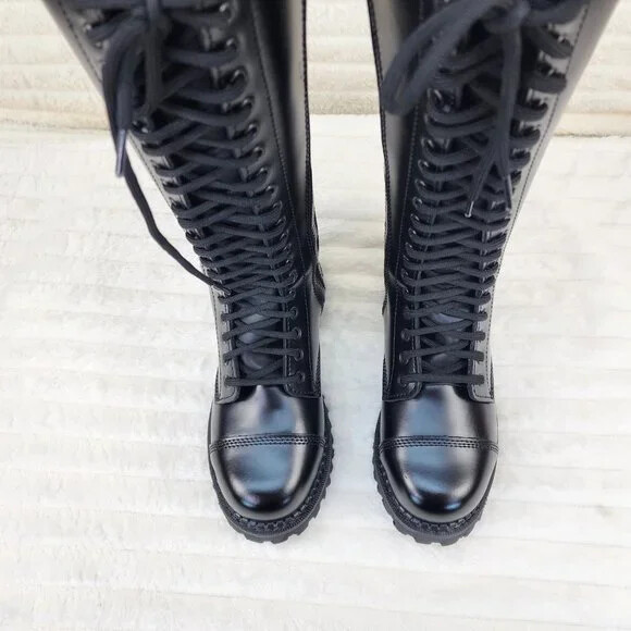 Riot 20 VL Goth Combat Biker Steel Toe Boots Black VEGAN