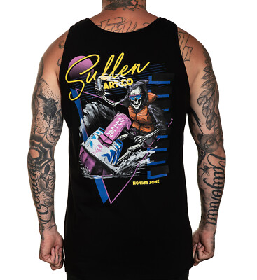 Sullen Clothing Art Collective Tank Top - No Wake Zone Tattoo Grim Reaper