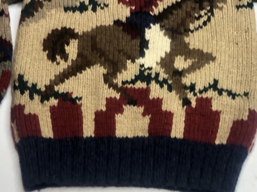 Vintage Ralph Lauren Polo Hand Knit Wool Sweater Cowboy 90’s Youth Kids Size 5 - Picture 2 of 19