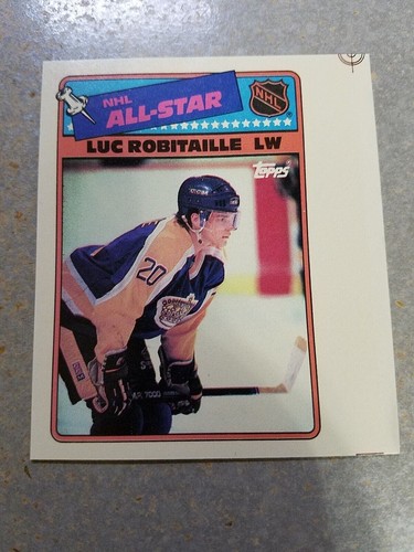 Luc Robitaille Los Angeles Kings 1988-89 Topps All-Star Stickers WHITE STRIP