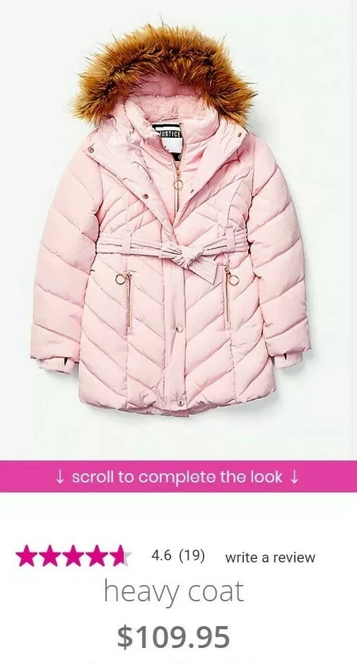 Justice puffer hotsell coat