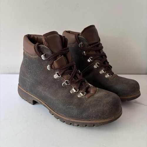 Vintage PMS Conti Boots Mountaineering Lace Up Brown Mens 7.5 Womens 9 Leather - Picture 6 of 18