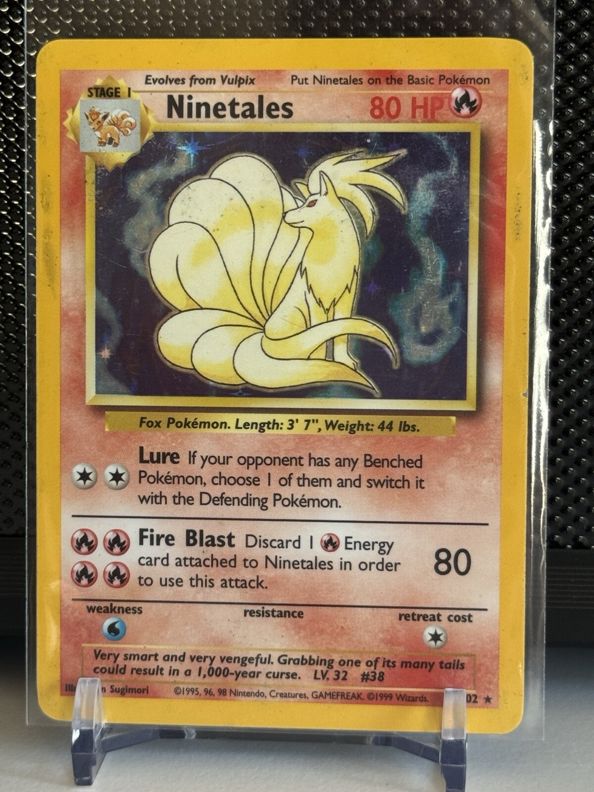 Ninetales 12/102 - Base Set Unlimited Holo Rare Pokemon TCG Card WOTC 1999 Mp