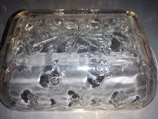 Vintage Anchor Hocking Bread Dish 6" × 10" Floral Etched Oven Proof