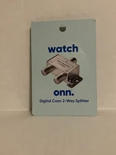 ONN Digital Coax 2-Way Splitter Brand New (for cable, satellite, or antenna)