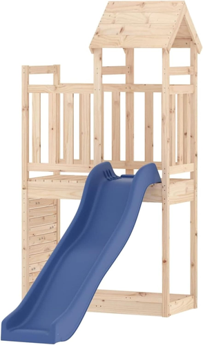 Set Da Gioco,Da Giardino,Esterno,Con Scivolo,Arrampicata,E Scale in Legno Di Pin - Foto 6 di 12