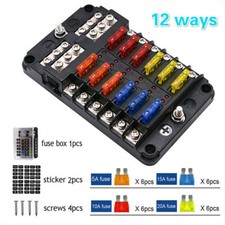 New 12 Way 12V-32V Fuse Box Block Holder With LED Indicator For Car Boat Marine