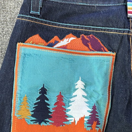 Coogi Jeans Herren 34 x 34 Dark Wash Denim Vintage Y2K Baggy Mountain Deer bestickt - Bild 14 von 16
